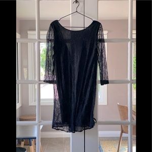 ZARA. dress. mini. black. bead detail. size small.